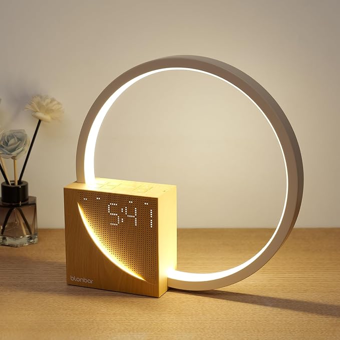 Touch Bedside Lamp & Alarm Clock | Dimmable LED Light