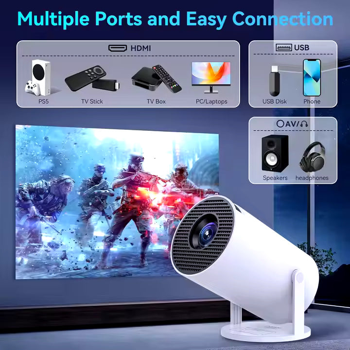 Mini Portable Projector | 1080p HD with Android & WiFi