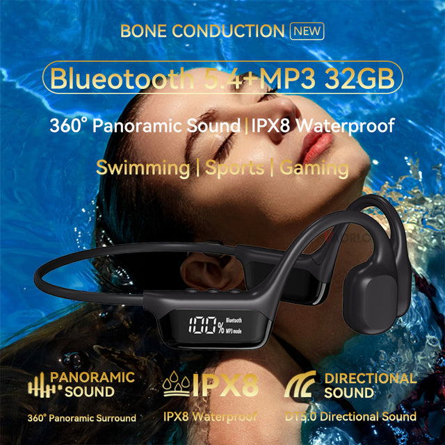 Bone Conduction Headphones | Waterproof Bluetooth Headset for Sports